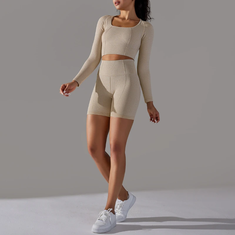 New 2 Piece Sets Womens Outfits Yoga Clothes Women's Gym Clothing Sport Shirt Leggings Women Shorts 2025 Workout Set