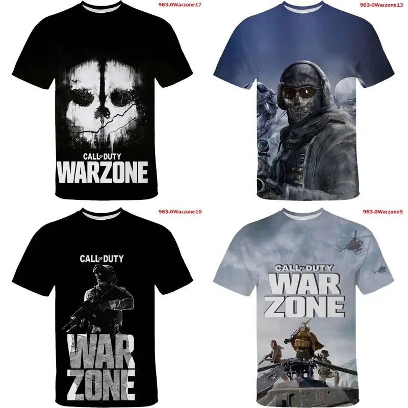 Best-selling Call of Duty: War Zone 3d Printed T-shirt Summer Men\'s Harajuku Fashion Casual Top T-shirt Running Fitness Oversize