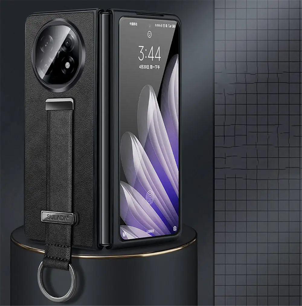 

Slim Leather Wristband Ring Holder Case For OPPO Find N5 Business Armor Cover