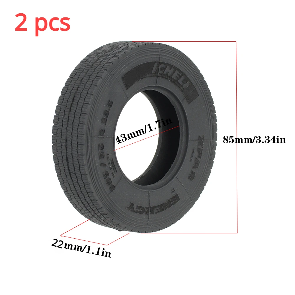 2 Stuks Rubberen Banden voor 1/14 Tamiya RC Truck Auto Voor Scania 770S Voor Volvo FH16 Voor Man