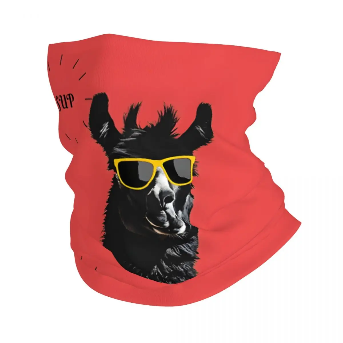 Cool Black Llama With Sunglasses Tapestry Bandana Neck Cover Printed Wrap Scarf Multi-use Cycling Riding for Men Unisex Thin