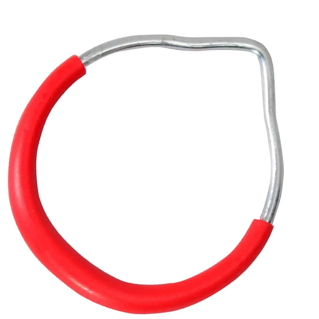 Red Comfortable Handheld Gym Rings Plastic Swing Replacements Toys