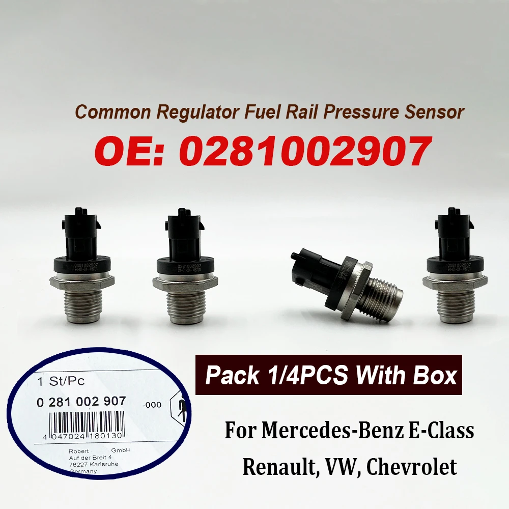 1/4PCS High Quality 0281002907 0281002720 Fuel Rail Pressure Sensor Common Regulator For Mercedes-Benz E-Class Renault VW