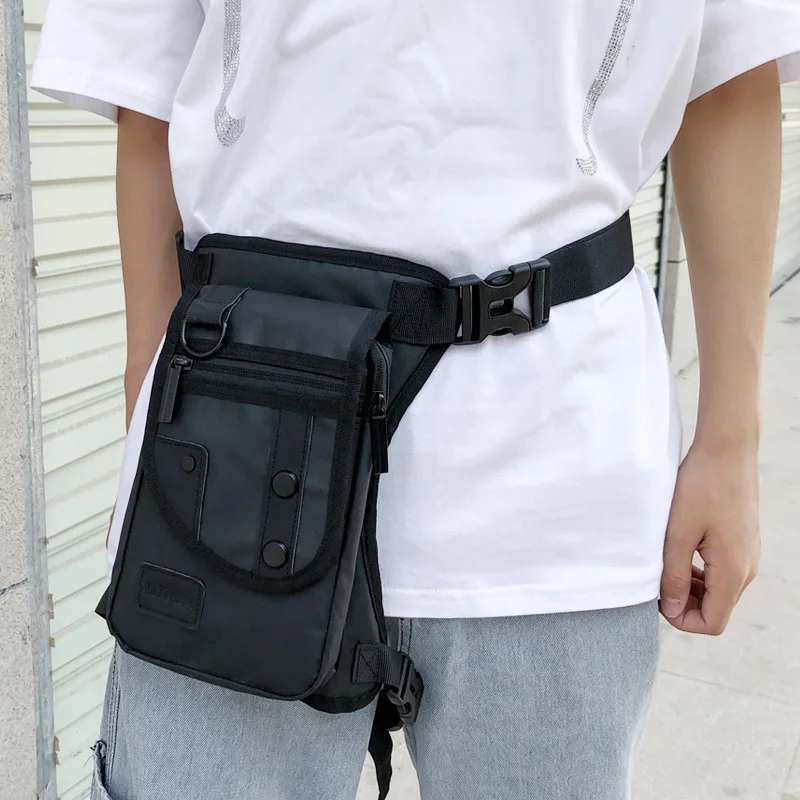 

Men Waist Pack Bum Leg Thigh Bag Motorcycle Rider Nylon/Canvas 2024 New/Assault Male Cross Body Fanny Pack Hip Belt Drop Bags 가방