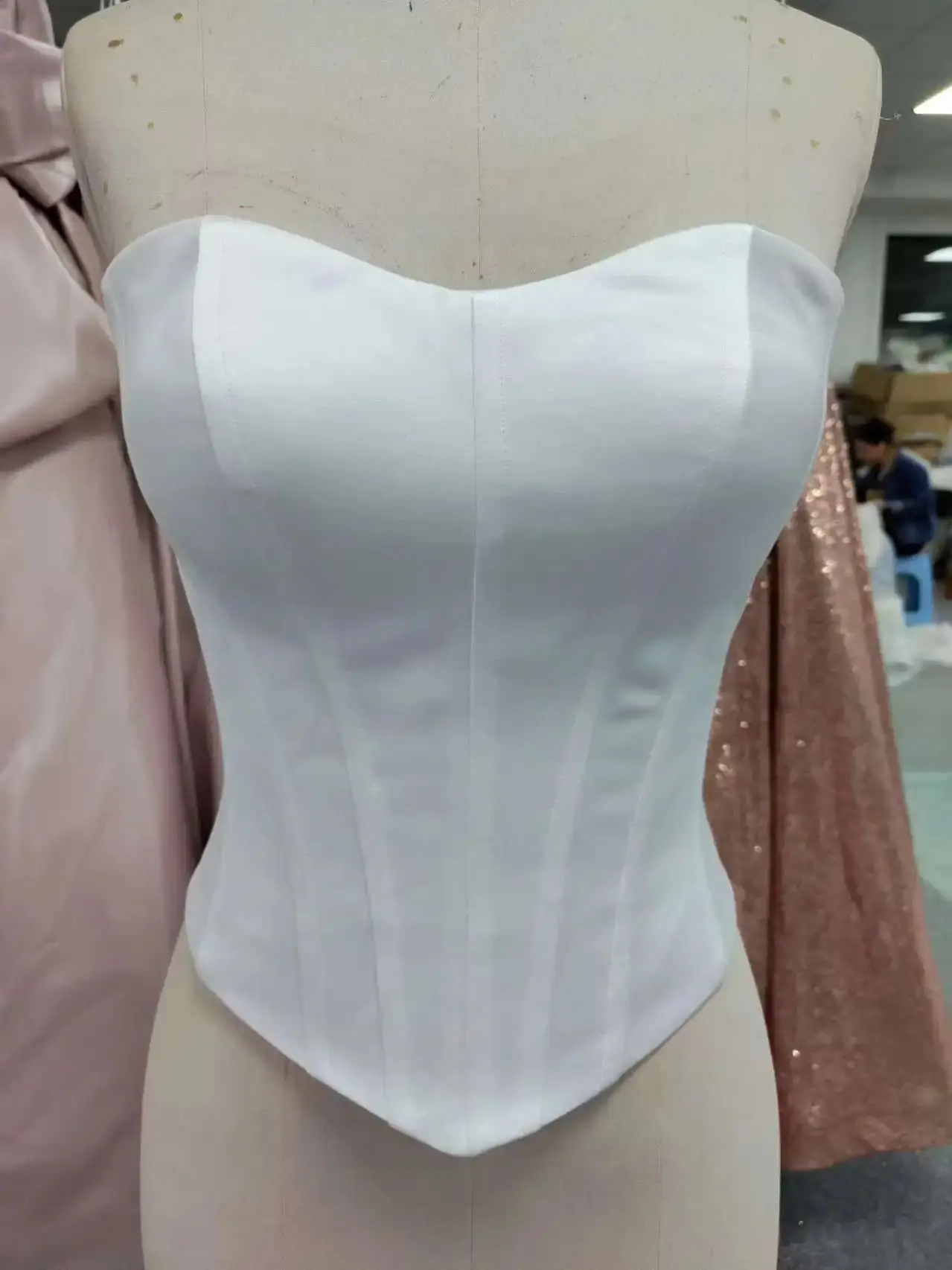 Royal Muse Wedding Corset Grey Blue Color Bridal Shapewear With Bones Dress Bodice V Shape Waist Line Tummy Control Underwear