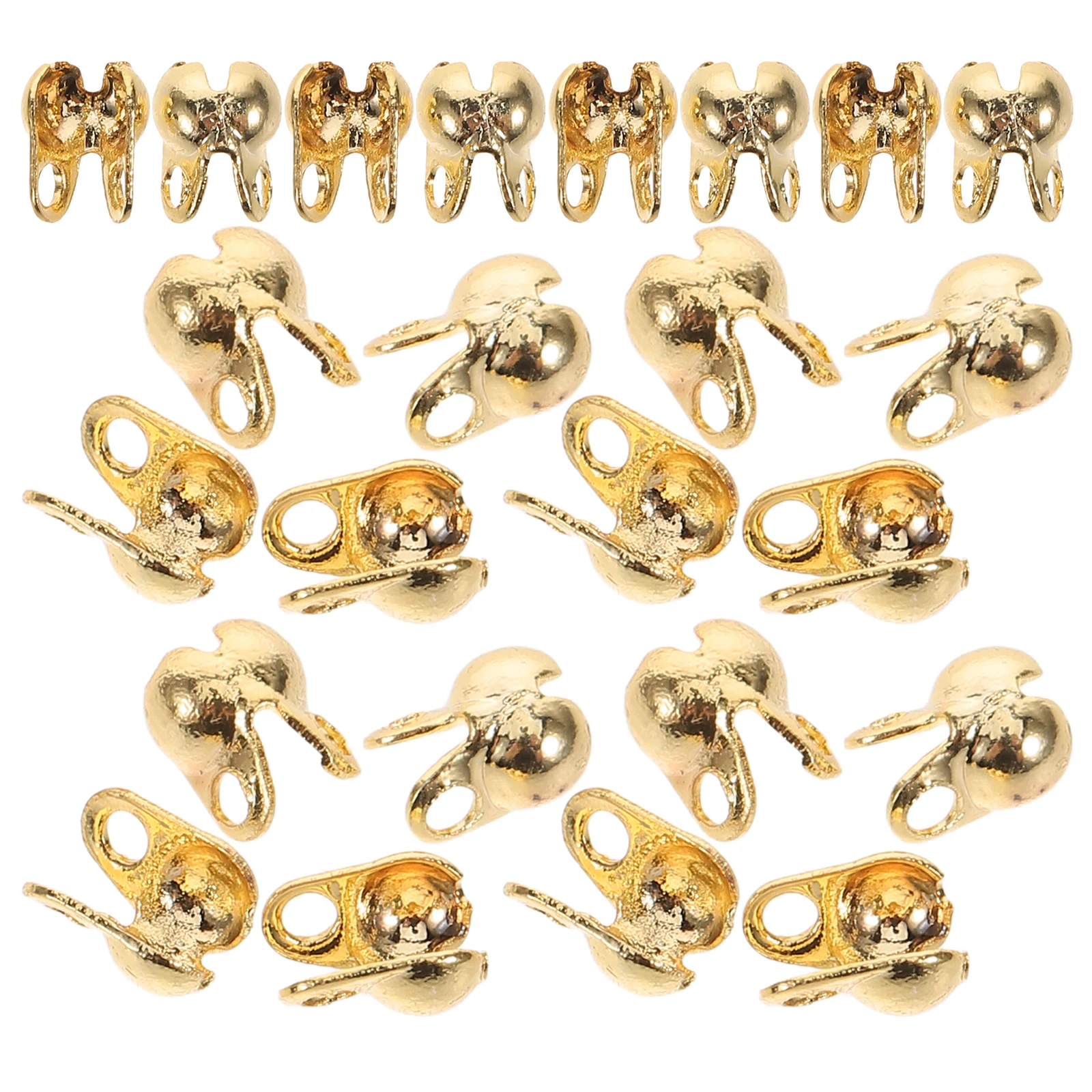 

150pcs Sturdy Metal End Buckles Crimp Bead Covers Diy Jewelry Knot Covers Universal Connector Clasps Accessories Necklace