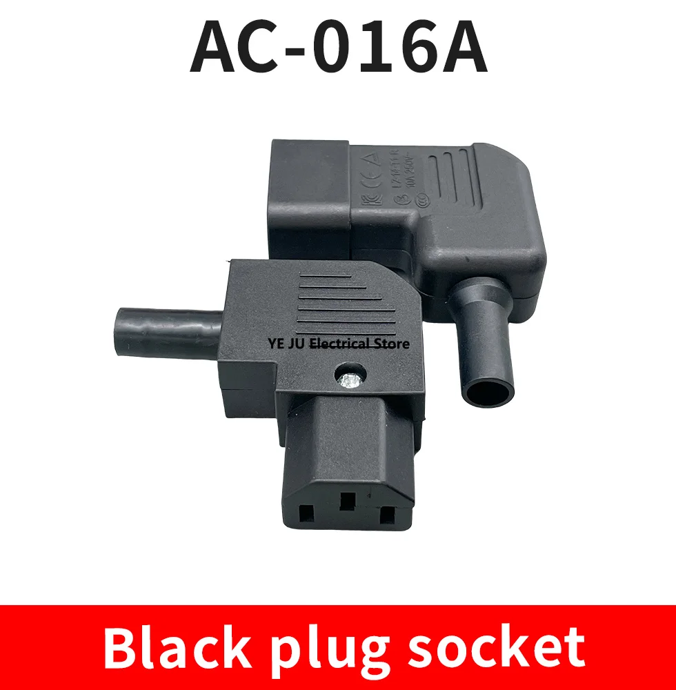 IEC 320 C13 Power Plug 10A 250V Power Cable Connector Assembly Connector,90 Degree Angled C13 Female AC Adapter IEC 320 C13 Po