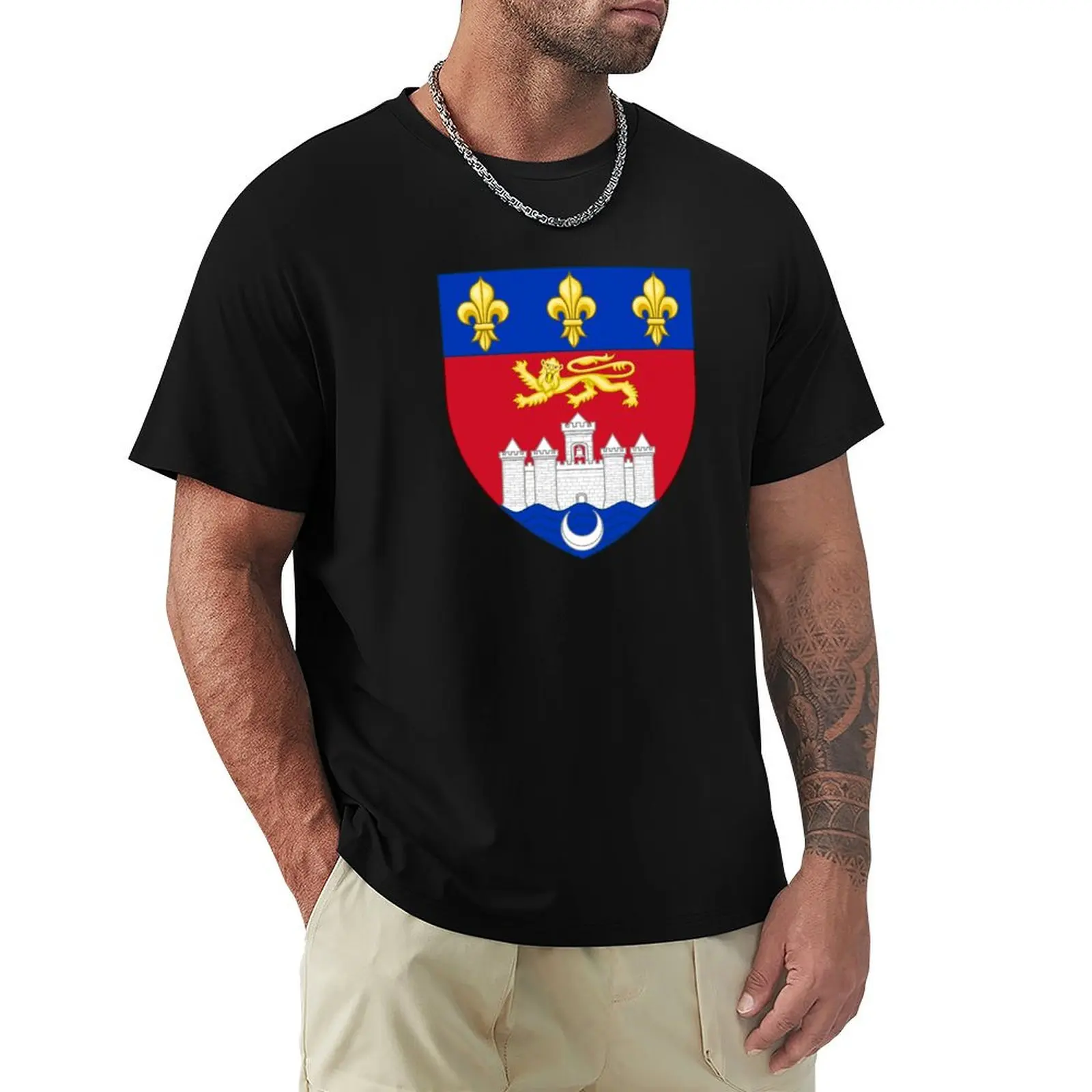 Coat of Arms of Bordeaux, France T-Shirt custom t shirt anime Short sleeve tee Aesthetic clothing heavy weight t shirts for men