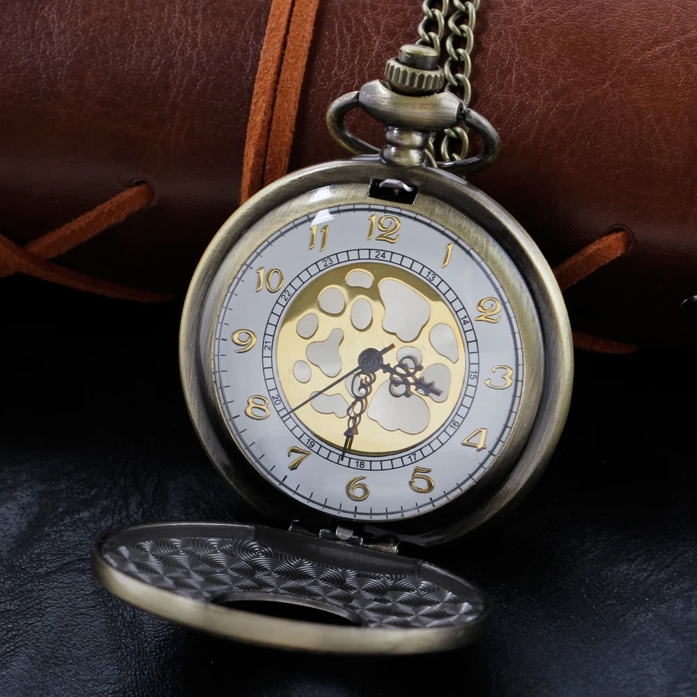 High Quality Neutral Necklace Timing Pendant Men's and Women's Pocket Watch Gift Bronze Roman Numeral Quartz Pocket Watch Cf1019