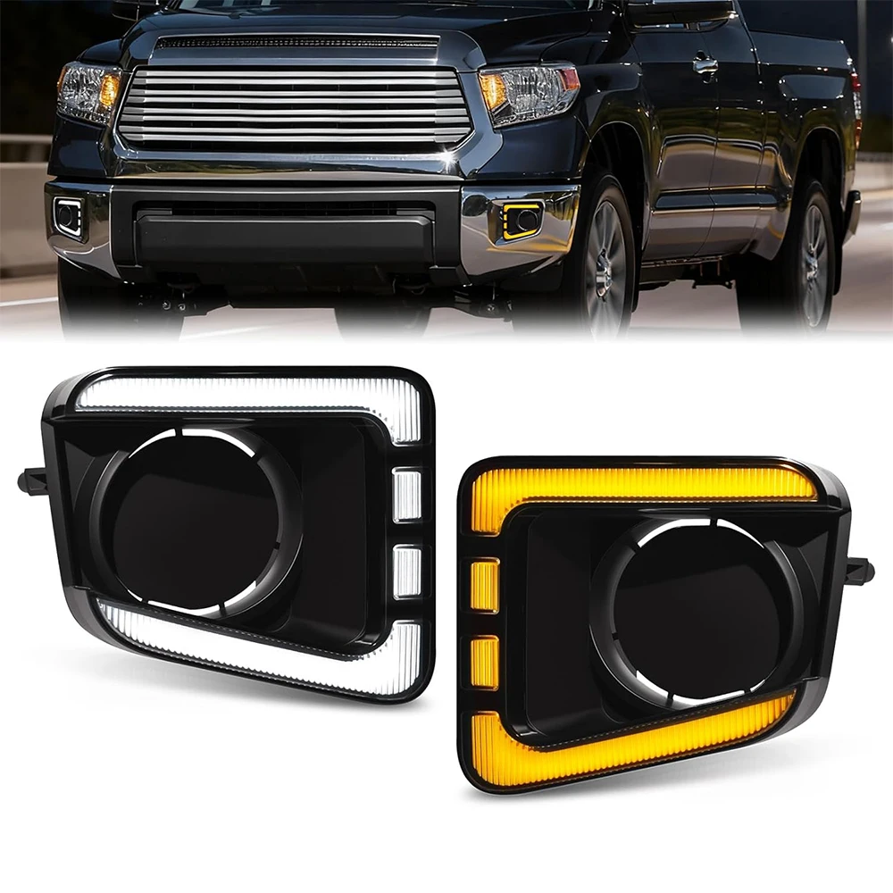 

LED Fog Light for Toyota Tundra 2014 - 2021 Sequential Daytime Running Light with DRL Harness Dynamic Turn Signal Lights