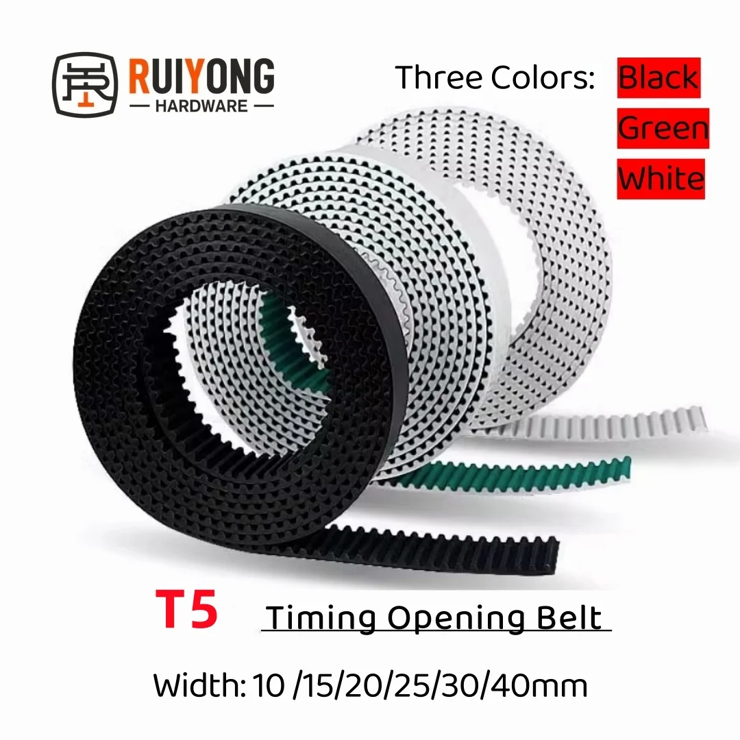 

T5 Open Synchronous belt Width 10mm/15mm/20mm/25mm/30mm/40mm robot arm translation Timing belt T5 PU polyurethane steel wire