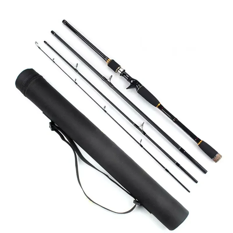 Hot Sale 1.8m 2.1m 2.4m 2.7m Carbon 4 Section Travel Fishing Rod Spinning Casting Lure Fishing Travel Rod for Rivers Lakes