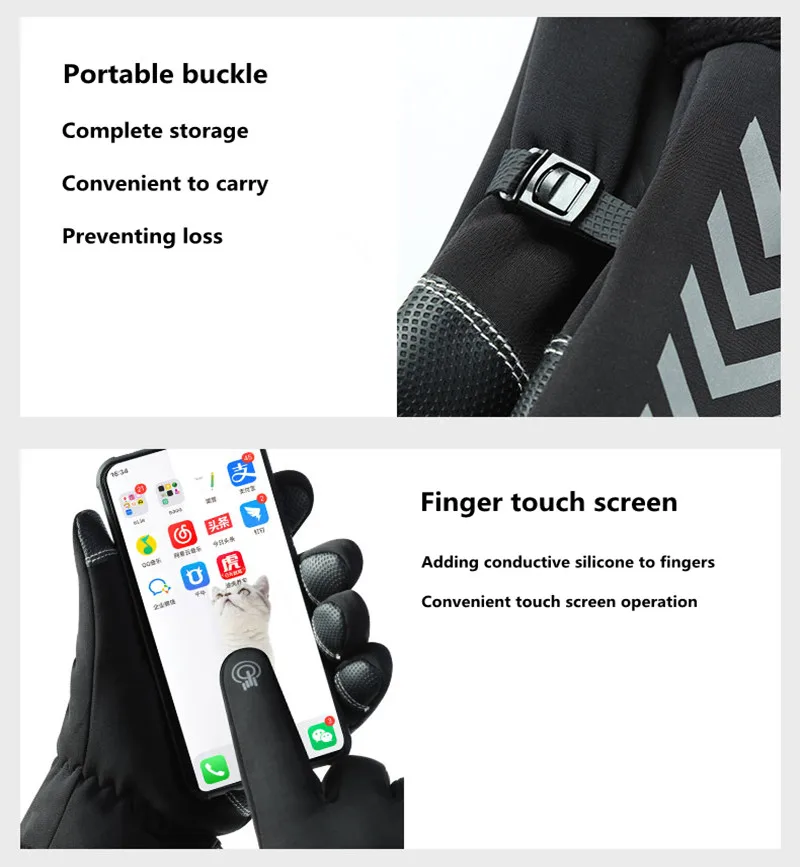 Guantes de pesca impermeables térmicos con pantalla táctil - imagen 3