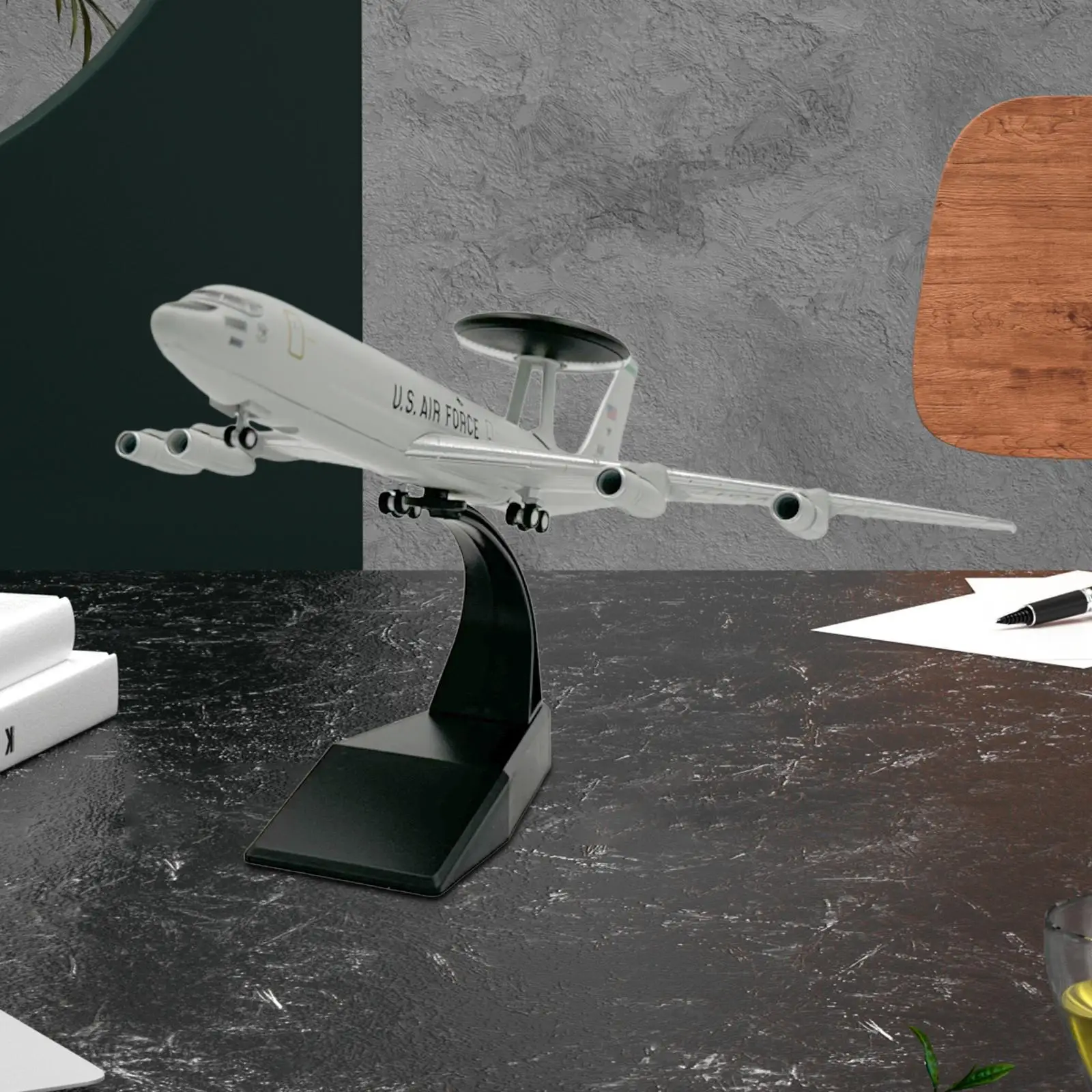 Diecast Alloy Model 1:200 USA E-3 Airplane Adults Gifts High Detailed Aircraft with Stand Fighter for Livingroom Bar