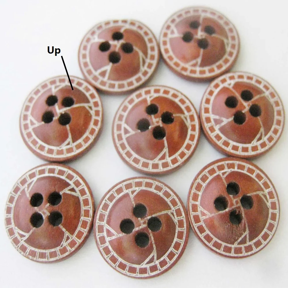 WBNOWA 2 أنواع للاختيار 15 مللي متر أزرار قميص مستديرة خشبية الصنع 50 قطعة/الحزمة لتقوم بها بنفسك الخياطة اكسسوارات #3