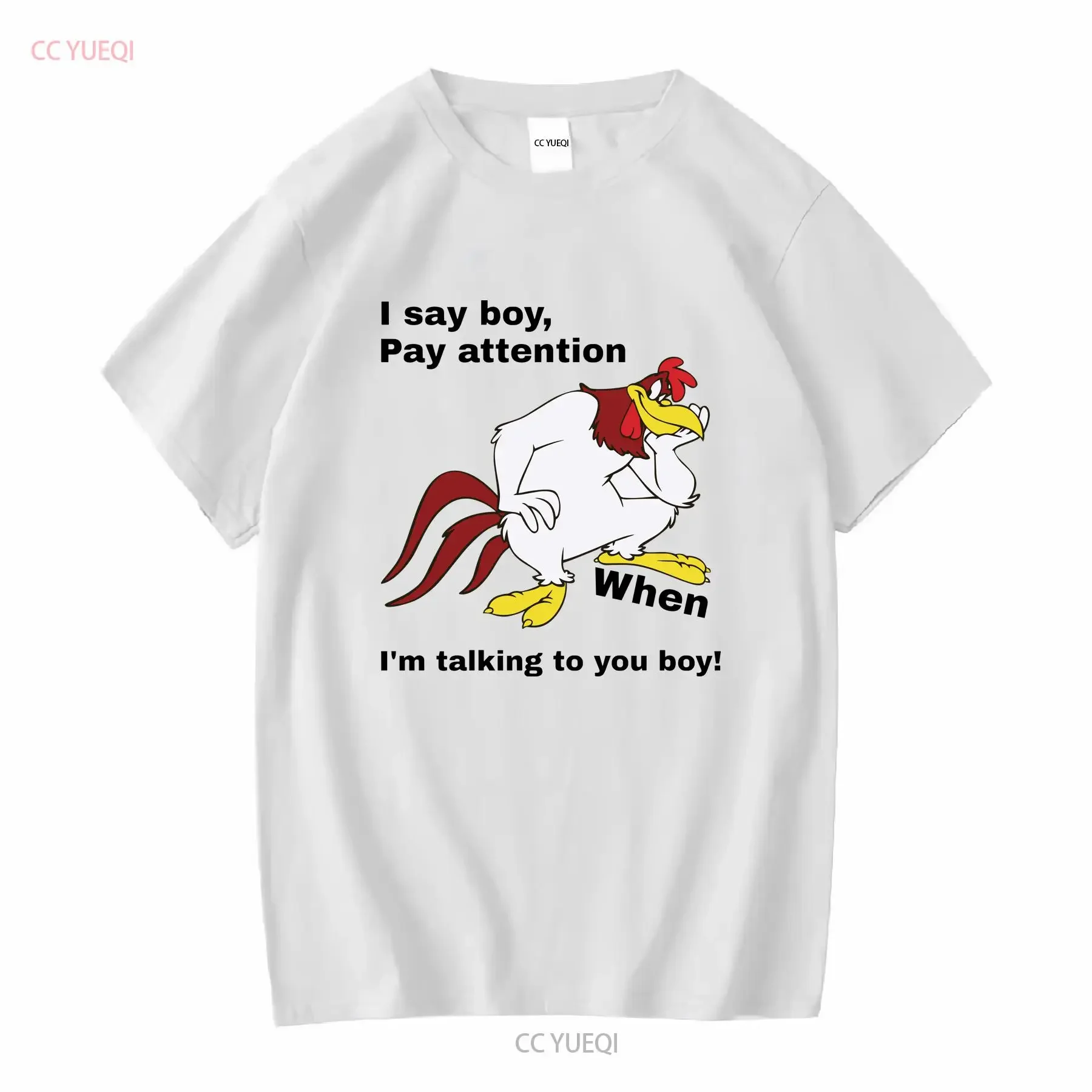 Camiseta Foghorn Leghorn de algodón pesado con dibujos animados clásicos, manga larga o corta, estilo vintage, unisex, moda para hombre