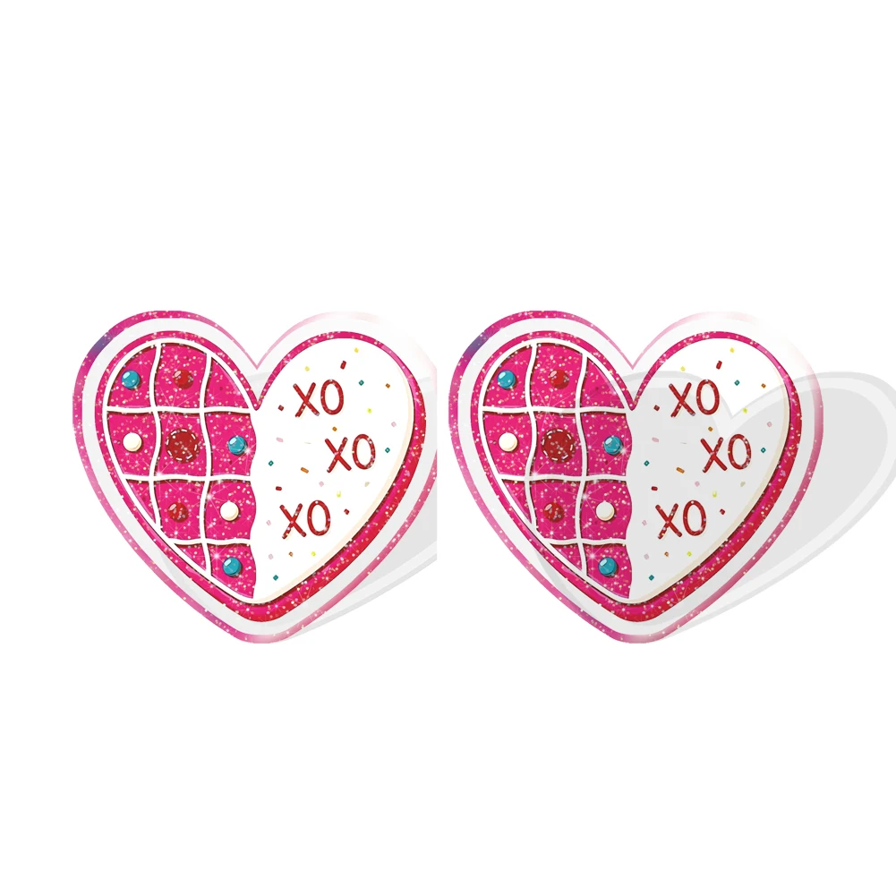 

Valentine's Day Theme Transparent Glitter Acrylic Stud Earrings Heart Love Beautiful Designs For Girls Women Earrings Gifts
