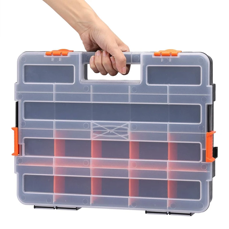 Stackable Tool Box Portable Parts Box Hardware Tool Storage Case Multi-grid Plastic Tool Case Electronic Component Toolbox