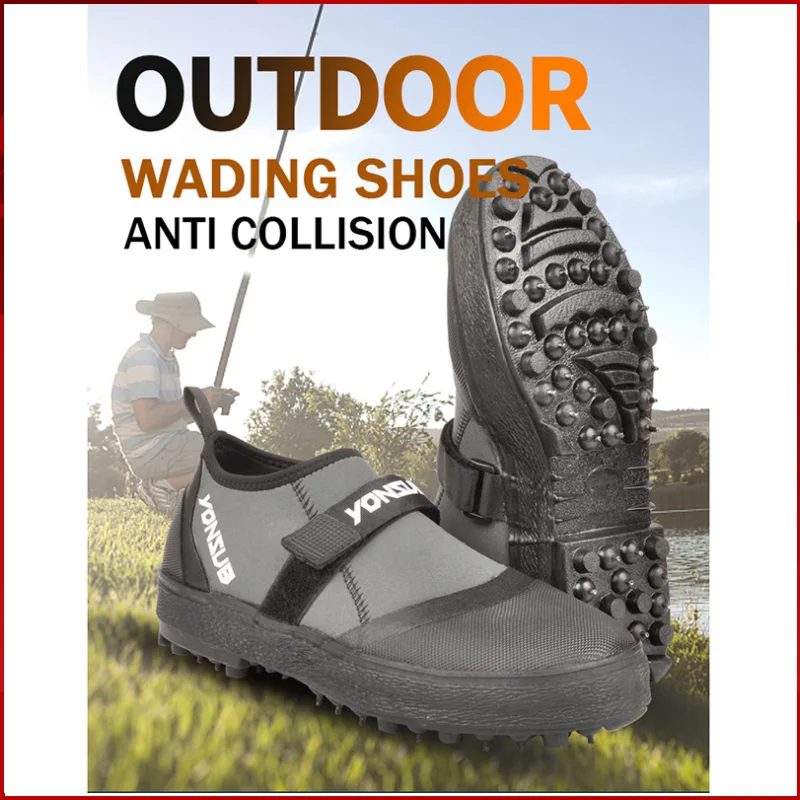 2025 YONSUB Unisex Rock Fishing Keep Warm Reef Climbing Shoes Pro Sea Fishing Shoes Anti Slip Hook Loop Nail Fishing Shoes YZ023