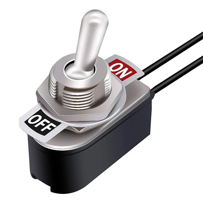 【K】1Pcs AC250V 3A On/Off Prewired Standard Toggle Switch With Wire Cable KNS-1 SPST Contacts Switch Electrical Equipment
