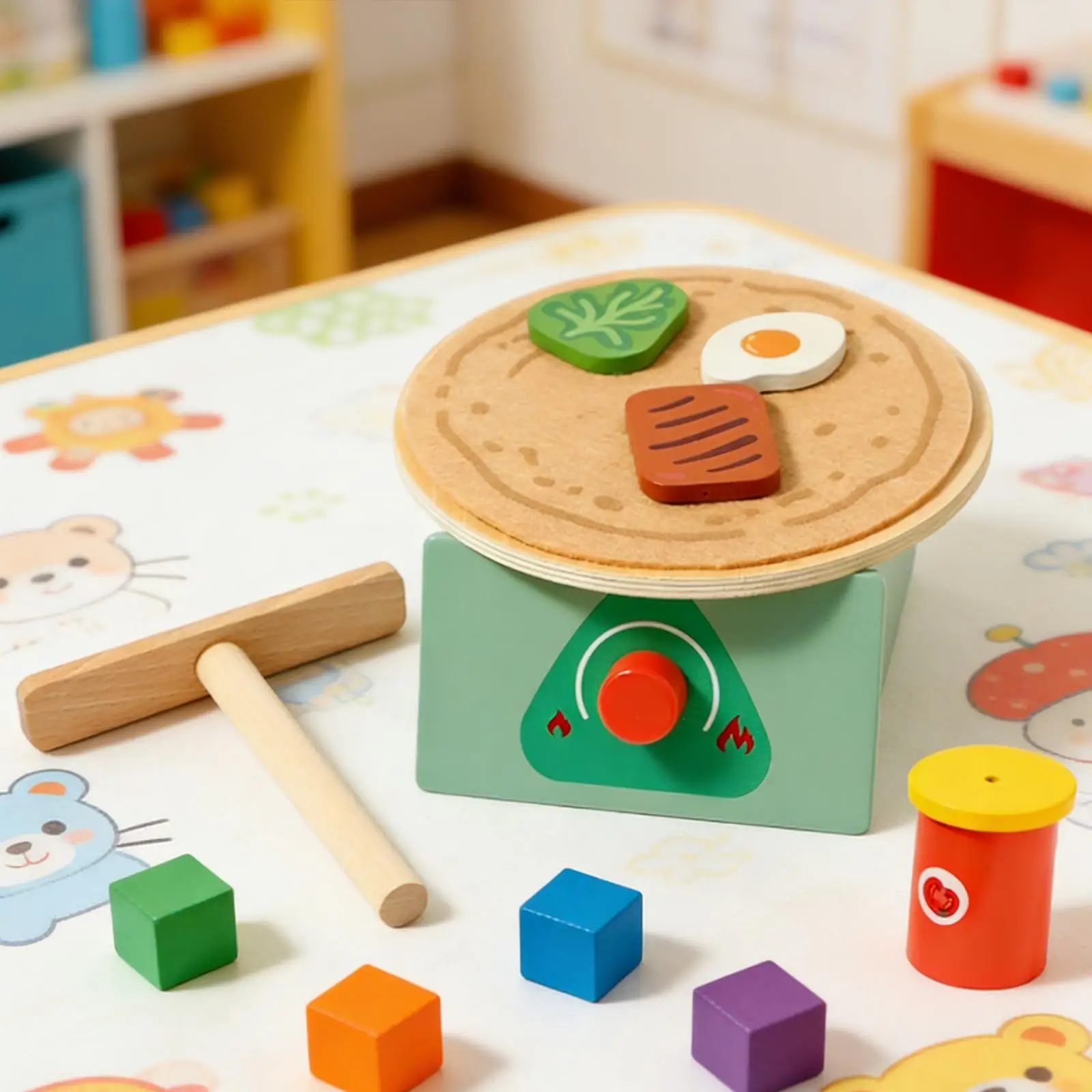 Houten pannenkoekspeelgoedsets Pannenkoekspeelset Leerspeelgoed Doe alsof keukenaccessoires voor jongens, kindercadeau