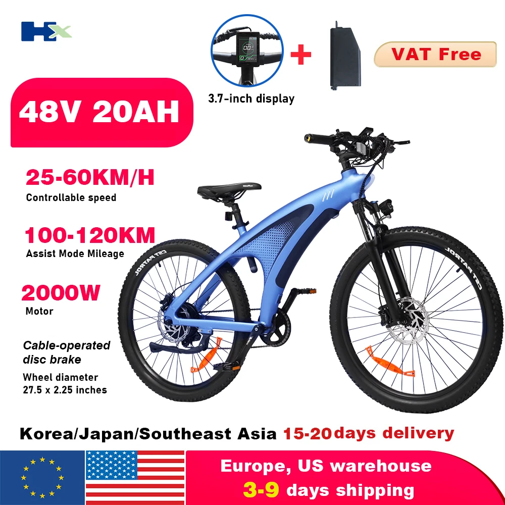 HX Q5 e bikes 2000W electric bicycles 2000W 48V 20A adults electric Bike  27.5Inch Electric Bicycle City E Bikes Mountain e bike image 7