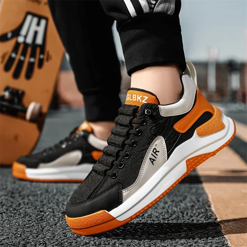 Lente Herfst Kleurcontrast Mannen Verhoogd 2024 Mode Verbanden Casual Schoenen Board Schoenen Van Hoge Kwaliteit Outdoor Britse Stijl