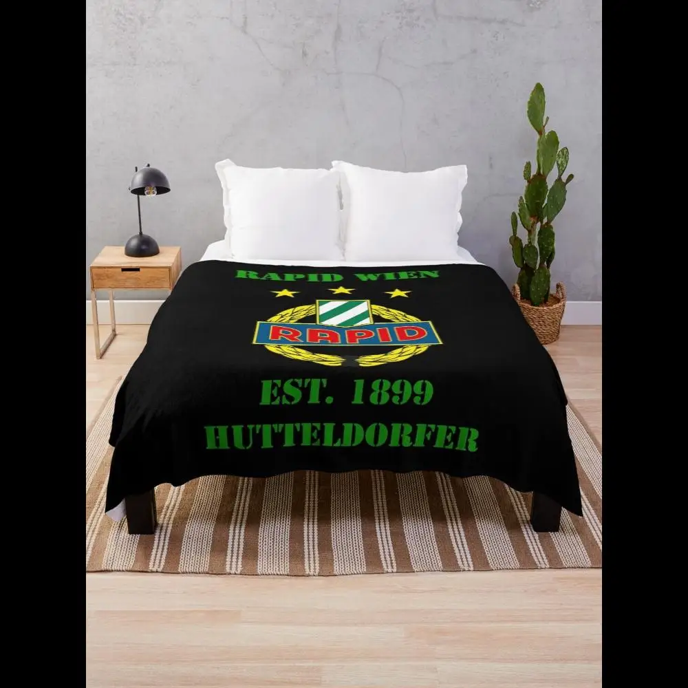

RAPID WIEN FOOTBALL CLUB Throw Blanket Official Fan Plush Blanket for Soccer Supporters