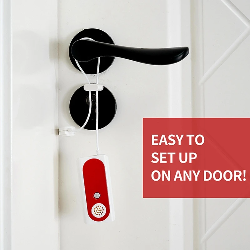 1 PCS Portable Travel Door Alarm 91DB Flashlight For Home Office Apartment Hotel Security Red