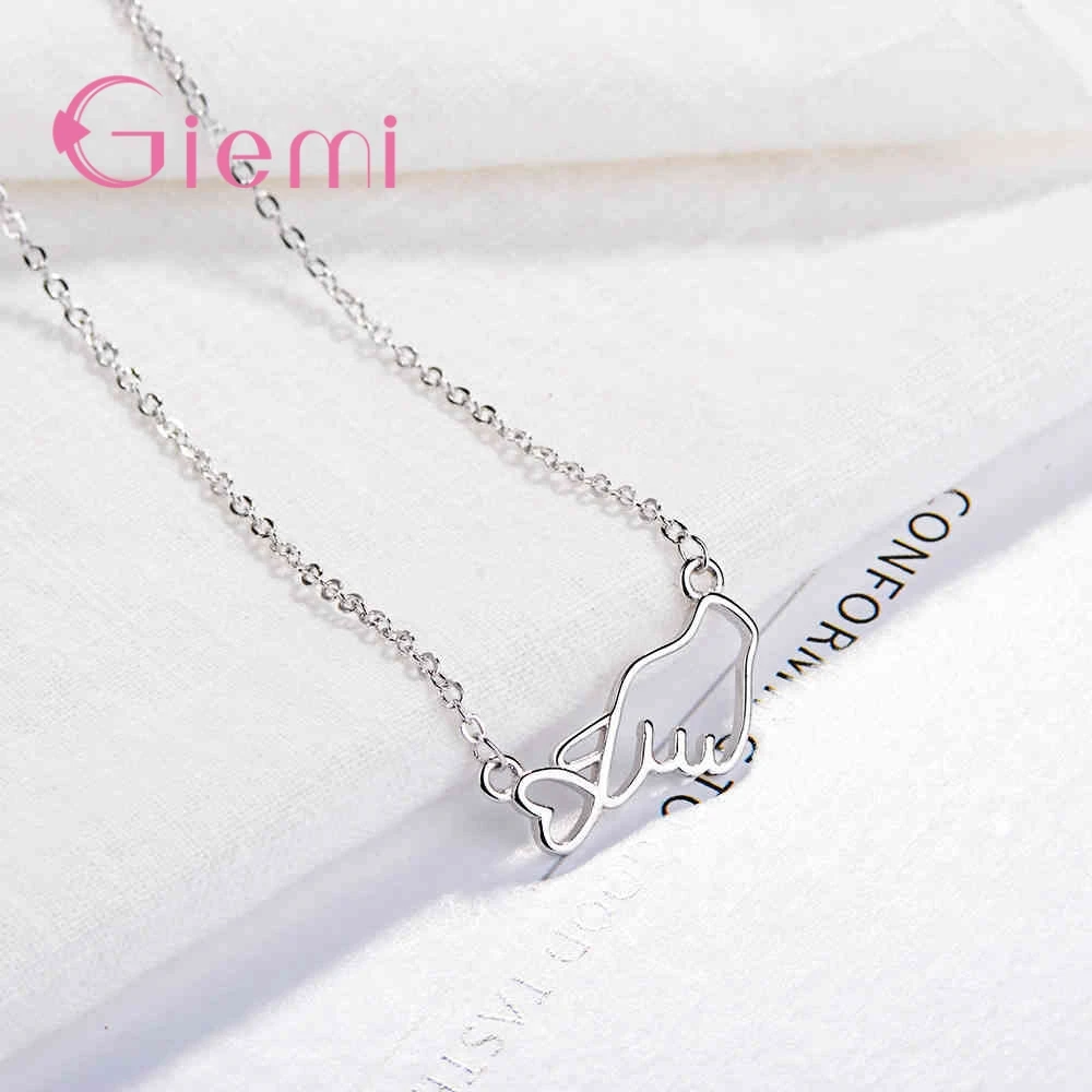 حقيقي 925 فضة لفتة القلب سلسلة الترقوة القلائد للنساء الفتيات الذكرى حفلة هدايا مجوهرات الأزياء