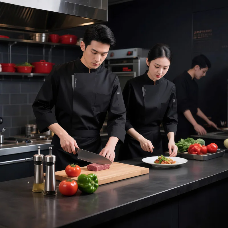 

Рабочая одежда для шеф-повара отеля, с длинными рукавами, для выпечки тортов, для ресторана, столовой, для приготовления западной кухни, для частного повара, осенне-зимняя униформа повара L