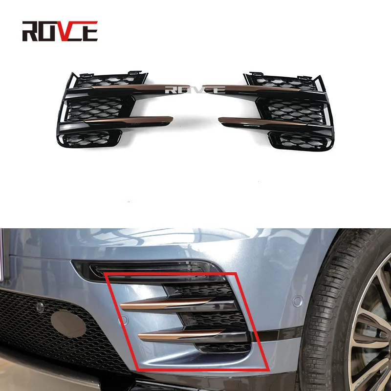 ROVCE Fog Light Lamp Cover Bumper Grille Trim For Land Rover Range Rover Velar L560 LR093470 LR093471 Fog Lamp Shade