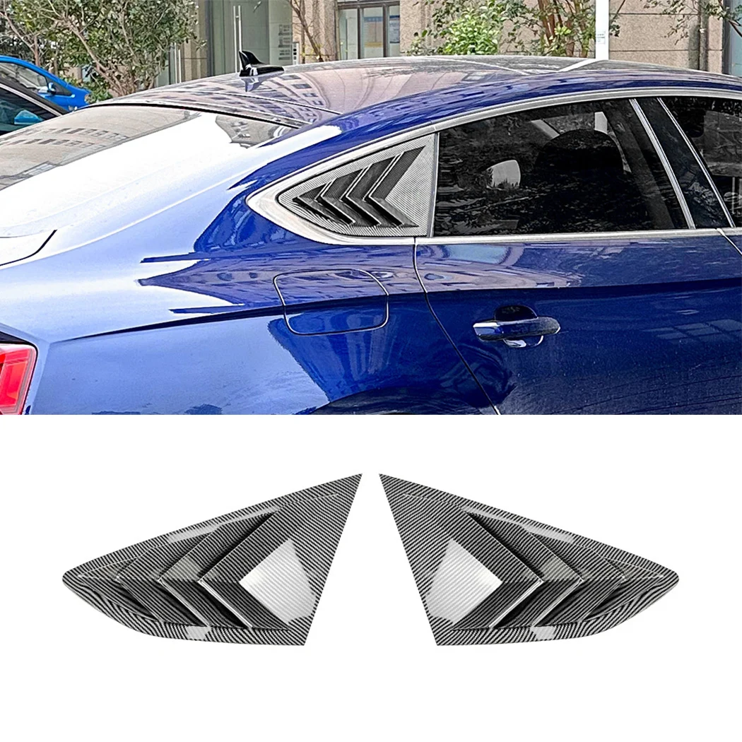 Car Rear Window Shutter Cover Trim For Audi A5 F5 Sportback 4-Door 2017 2018 2019 2020 2021 2022 2023 2024 Side Window Louver
