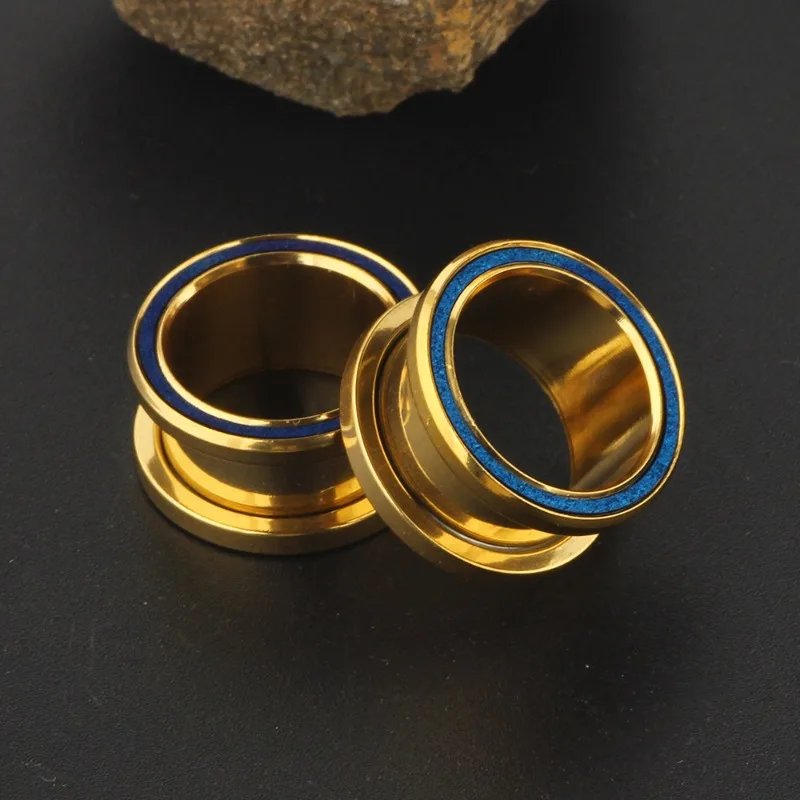 1 Pair Stainless Steel Sandblasted Ear Expansion Body Piercing Jewelry Sliding Ear Expansion