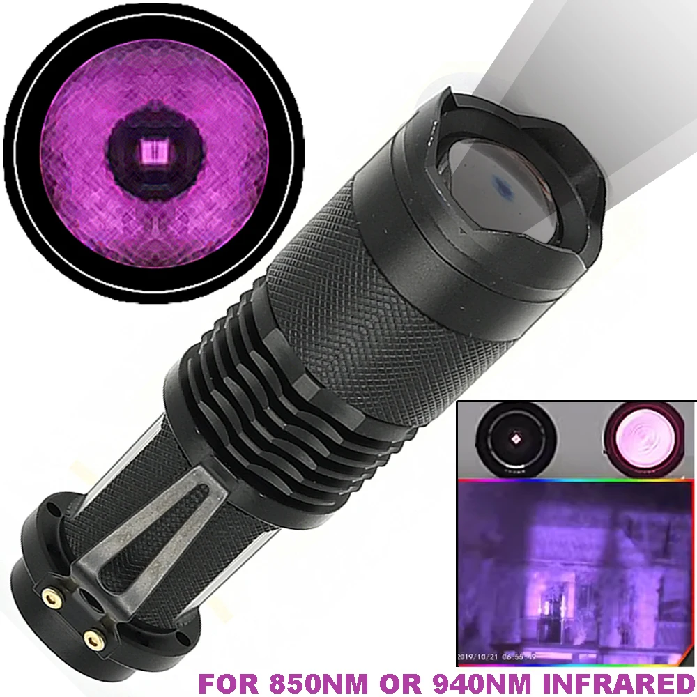 

Infrared Flashlight 850nm Mini Zoomable LED IR Flashlights Invisible Light Waterproof Pocket Torches Used with Night Vision