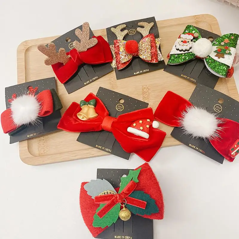 Tema natalizio babbo natale tornante materiali di alta qualità fermagli per capelli e spille natalizie accessori per feste di natale Design carino