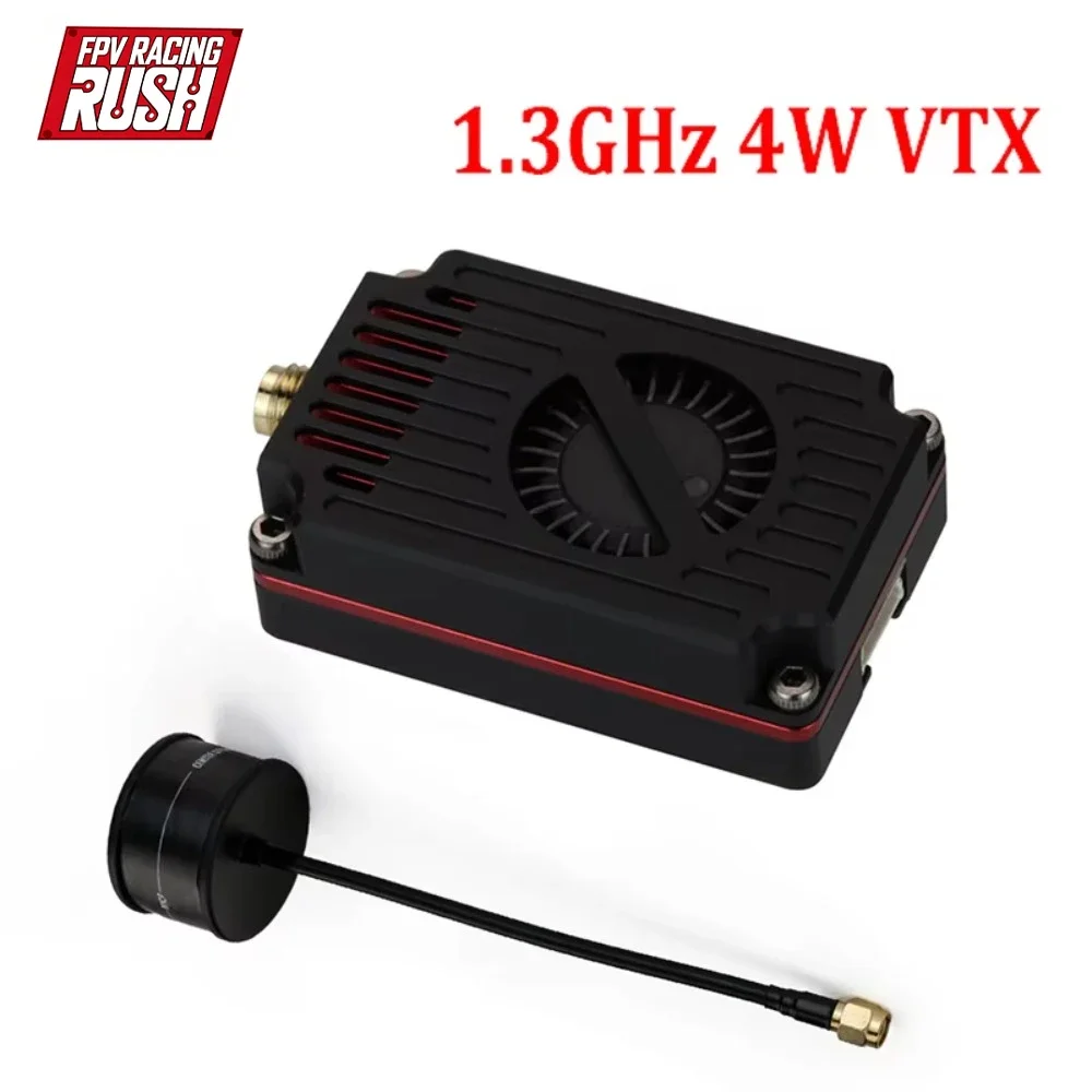 AvaCoreRUSHFPV 1.3GHz 4W VTX With SMA Omni-directional Antenna Support IRC Tramp Protocol Video Transmitter For RC FPV Long Rang