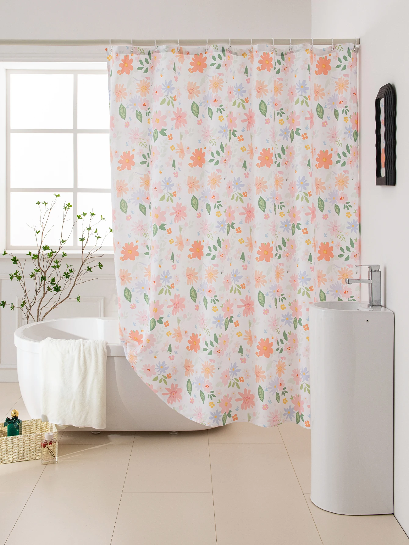 1 piece of small fresh flower series waterproof shower curtain suitable for bathrooms