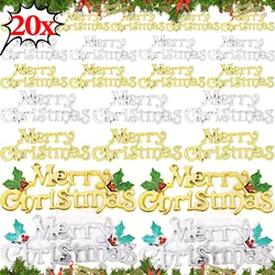 Merry Christmas Letter Hanging Sign Xmas Tree Hanging Pendant Gold Silver Alphabet Door Window Ornaments New Year Decorations