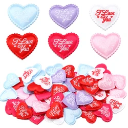 50pcs/pack Sponge Heart Patch Color 3D Fabric Petal Patches for DIY Clothes Sewing Supplies Wedding Party Decoration Accessories