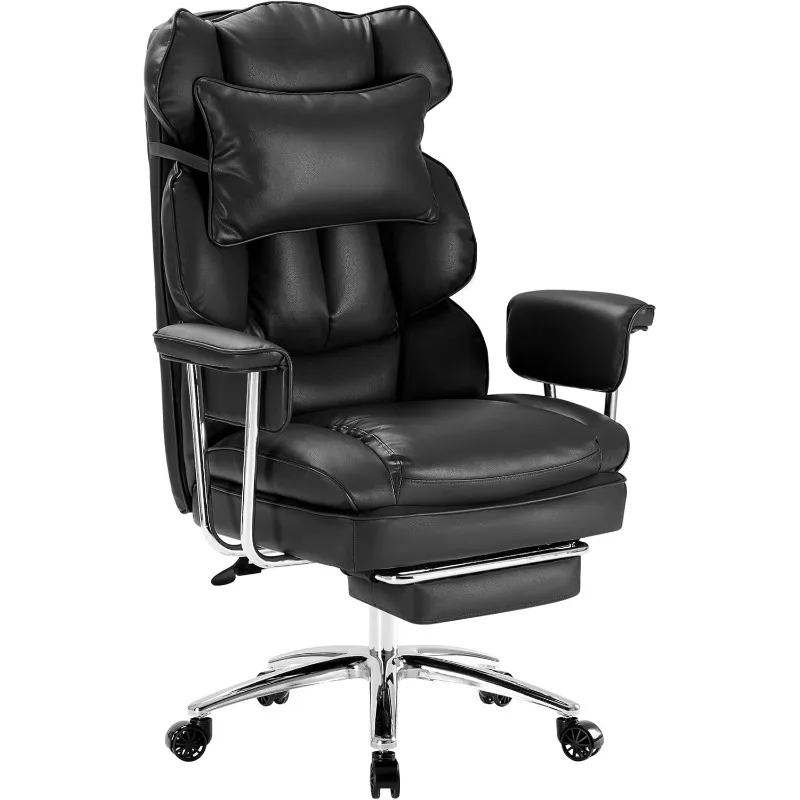 

Executive Home Office Desk Chair - Ergonomic Big Tall High Back with Footrest & Lumbar Support, Reclining Height Adjustable