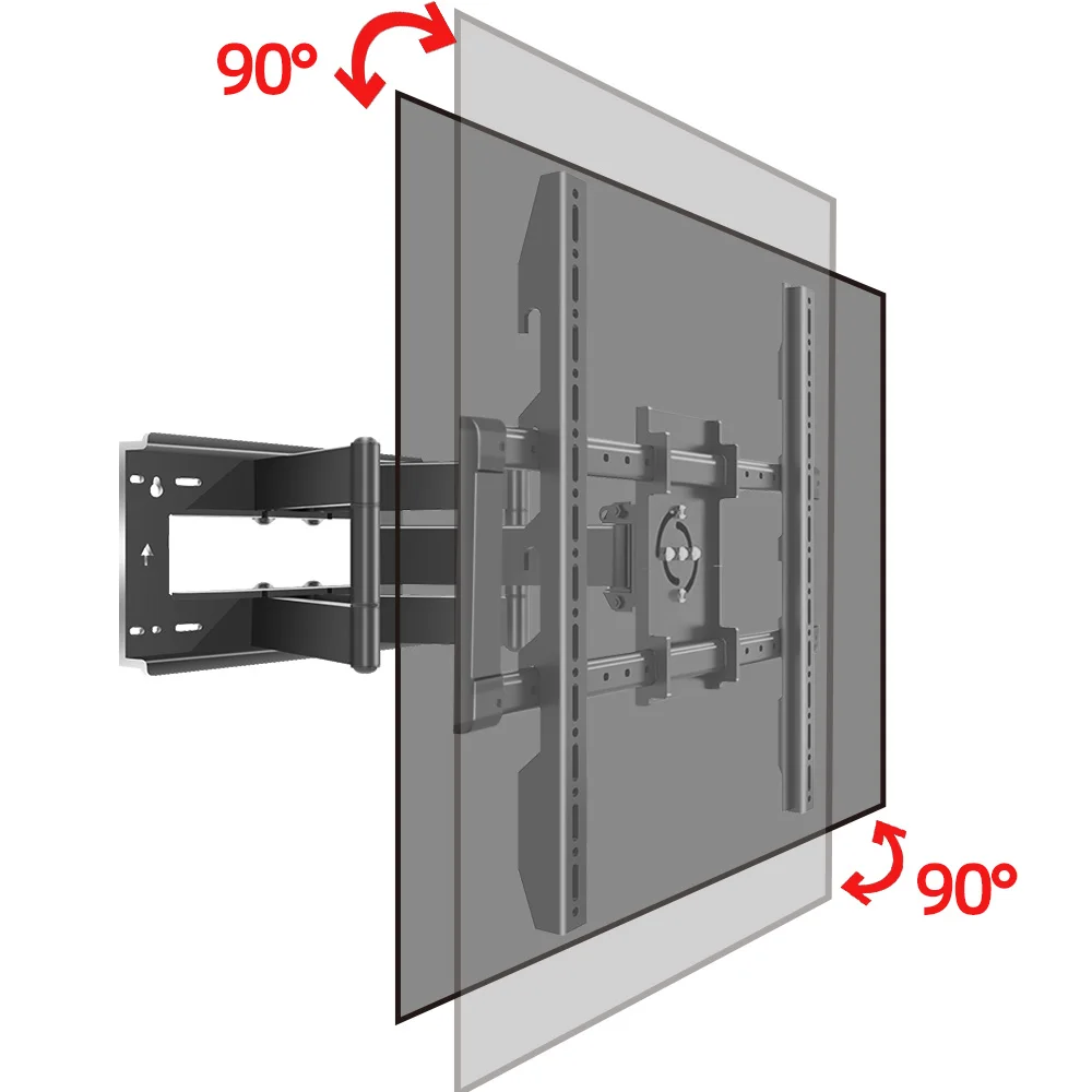 HILLPORT 55-90 inch Vertical And Jorizontal Rotating TV Wall Mount Screen Full Arm Tilted Rotating Monitor Bracket DY993