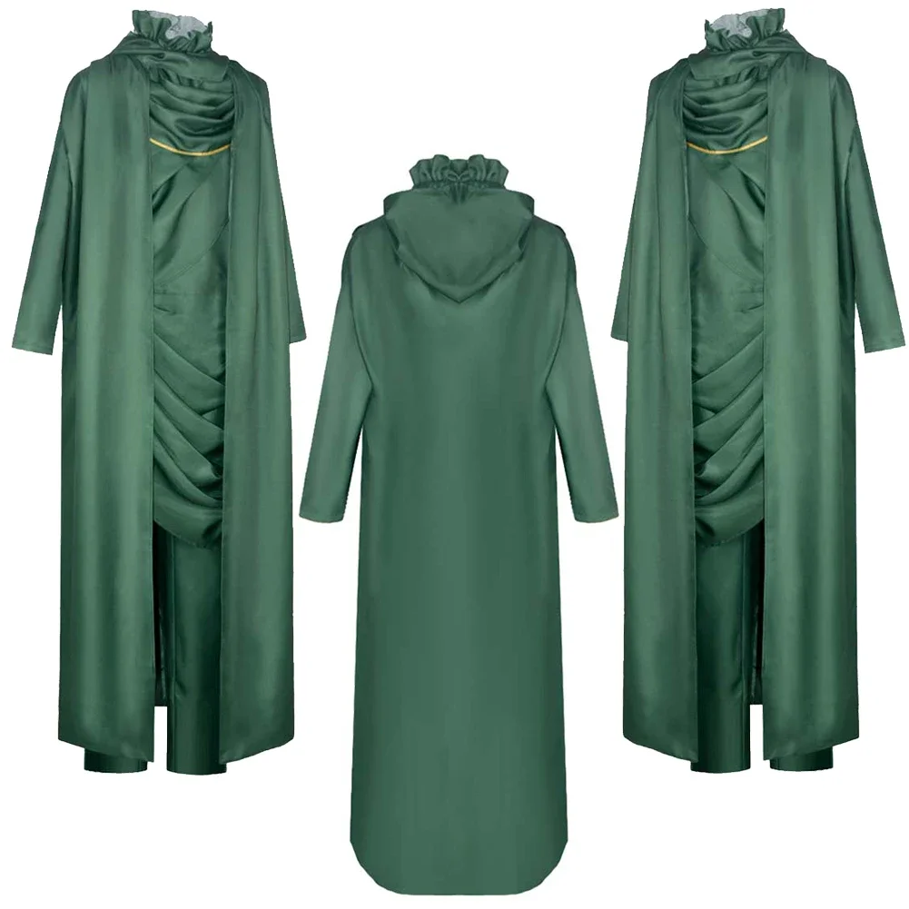 Loki Cosplay Fantasy Green Robe Suits TV 2 Super Villain Disguise Costume Men Role Play Outfits Male Halloween Party Clothes