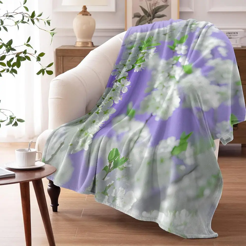 Bouquet of Spring Throw Soft Flannel AC Blanket Lightweight Summer Nap Throw Cozy  Blanket for Sofa Bed Travel Home