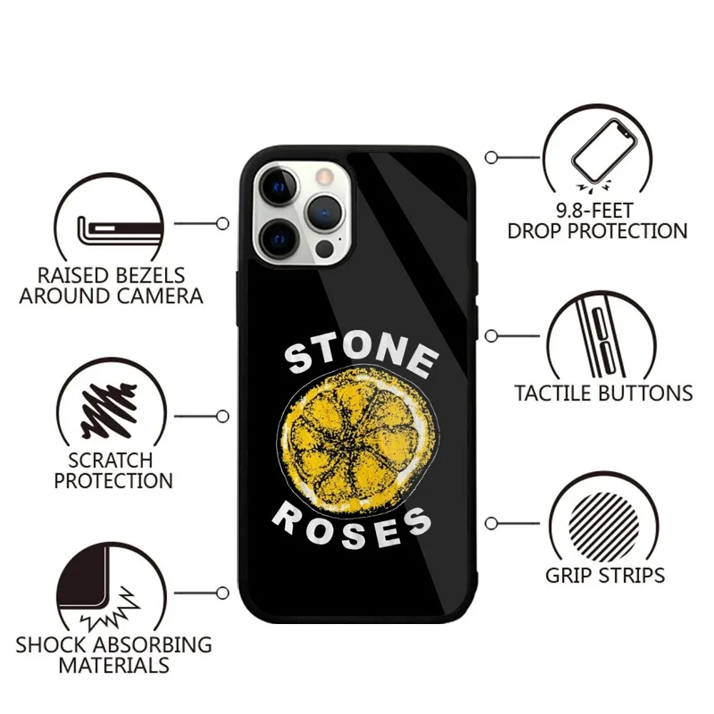 Band The S-Stone R-Roses Phone Case Strong Magnetic For IPhone 16,15,14,13,Pro,Max,Plus,11,12,Mini For Magsafe Wireless Charging