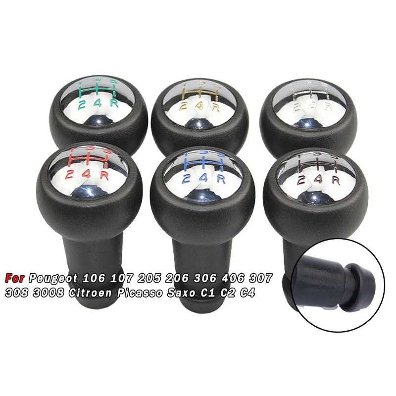 

5-Speed Gear Shift Knob for Peugeot 307/207/206 & Citroen - Car Transmission Shifter Handle Durable Auto Gear Lever Accessories