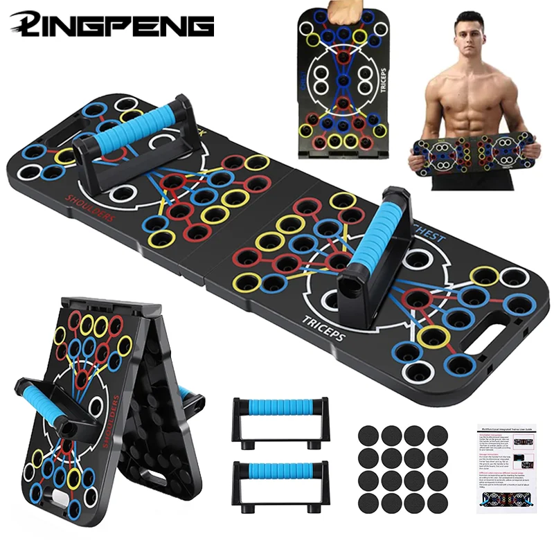 Portable Multifunctional Push-up Board Set With Handles Foldable Fitness Equipment For Chest Abdomen Arms And Back Training