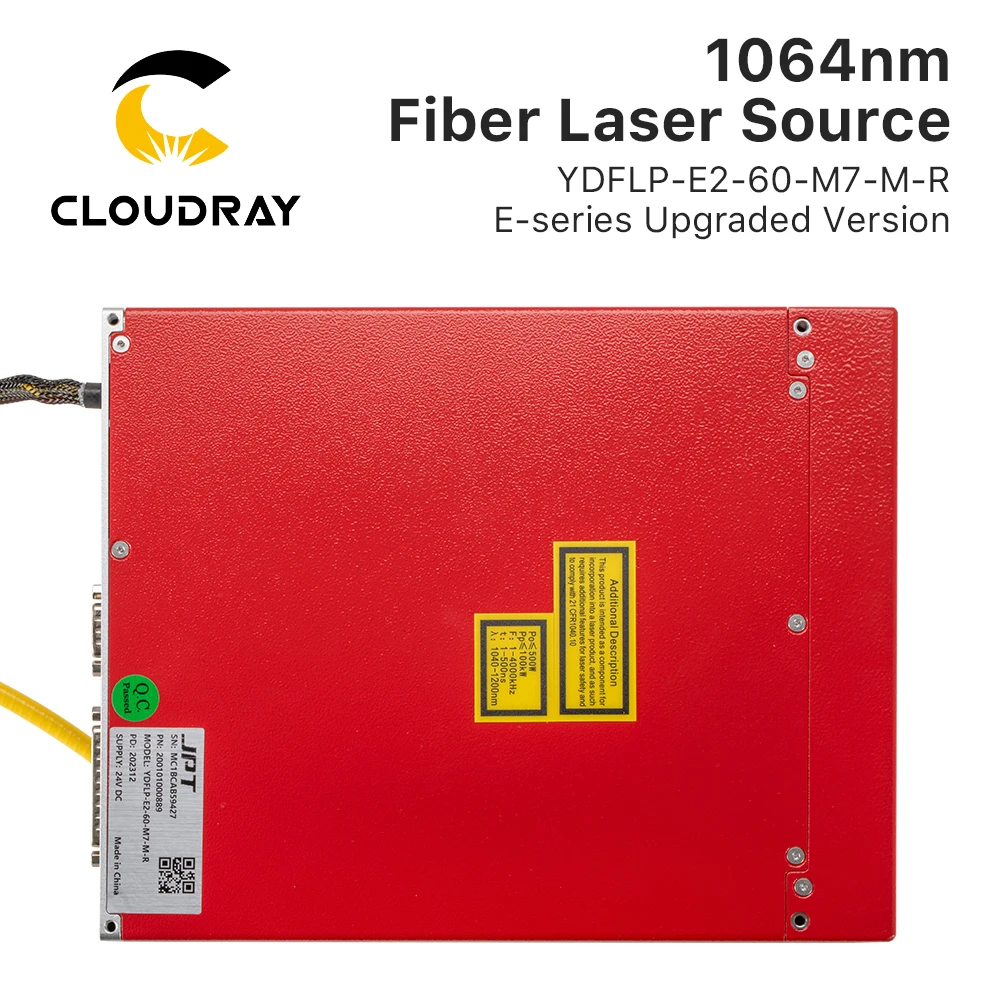 Cloudray 60W JPT MOPA Laser Source YDFLP-E2-60-M7-M-R Fiber Laser With Red Dot for Fiber Laser Machine Color Marking