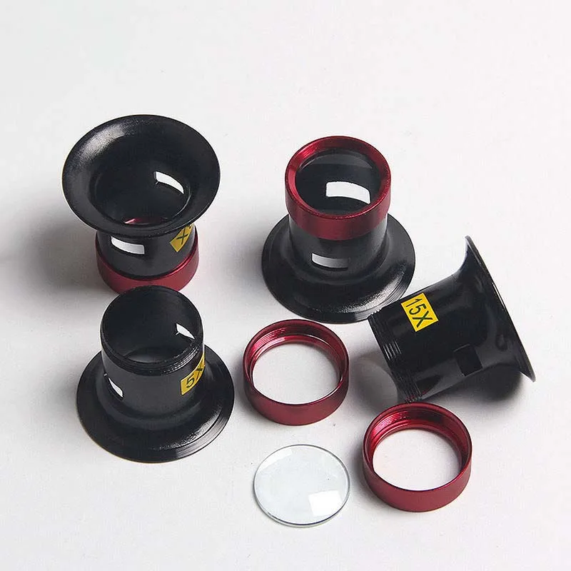 Ingrandimento 10x Lente d'ingrandimento in metallo Strumento di riparazione dell'orologio Diamante Giada Valutazione Oculare Lente d'ingrandimento 5X per lavori di precisione