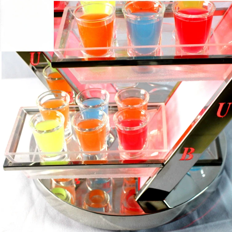 LED Lighted Acrylic Shot Glass Glasses Display Stand